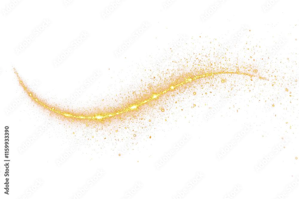 Gold glitter curve sparkly shiny texture shimmering path of golden Light png clipart transparent