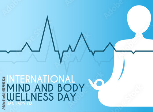 Vector illustration of International Mind and Body Wellness Day design background. Abstract background. Flat design vector illustration. Poster or banner.