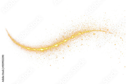 Obraz na płótnie Gold glitter curve sparkly shiny texture shimmering path of golden Light png clipart transparent w salonie