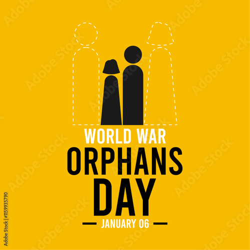 World war orphans day design on yellow background. Poster, banner, card, background. January 06.