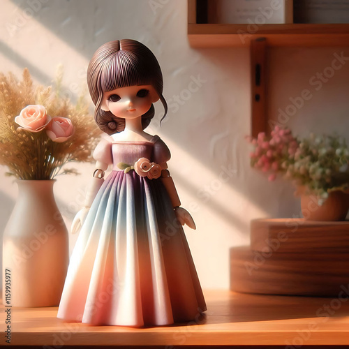 Charming Vintage Doll with Soft Color Palette