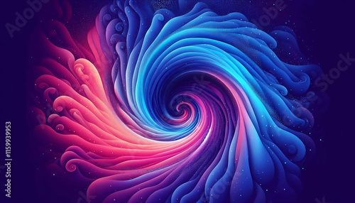 Abstract Colorful Swirl Design with Soft Waves