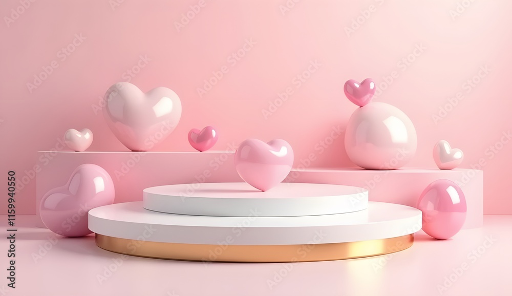 White podium on the white background with small crystals. Podium for product, cosmetic presentation. Creative mock up. Pedestal or platform for beauty products White podium on the white background with small crystals. Podium for product, cosmetic presentation. Creative mock up. Pedestal or platform for beauty products