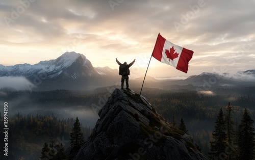 Canada flag day, significant event showcasing national banner, encouraging community gatherings, festivities that reflect patriotism, spirit of Canadian identity and values. photo