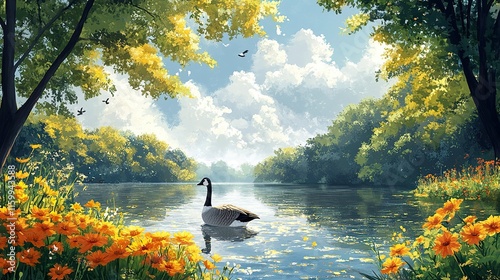 forest,flowers,wild goose on the water,illustrations --ar 16:9 --style raw --stylize 400 --v 6.1 Job ID: 9aab4440-f01b-486a-a460-361ca454ff58