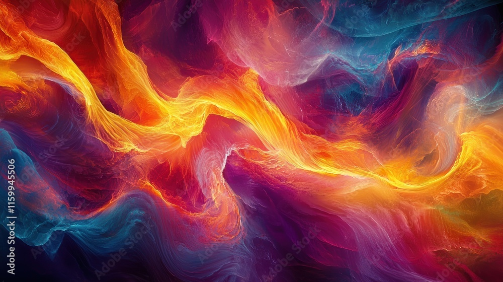 Abstract swirling vibrant colors, fiery and smoky textures. Abstract swirling vibrant colors, fiery and smoky textures.