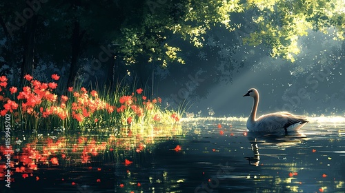 forest,flowers,wild goose on the water,light and shadow,illustrations --ar 16:9 --style raw --stylize 400 --v 6.1 Job ID: 2cdaf4ac-de77-4fd8-a80a-fa5f8e30511b