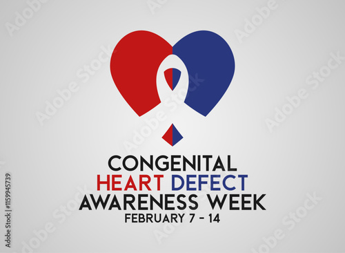 Congenital Heart Defect Awareness Week. February 7-14. Poster, banner, card, background. 