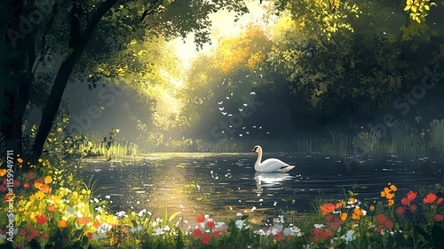 forest,flowers,wild goose on the water,light and shadow,illustrations --ar 16:9 --style raw --stylize 400 --v 6.1 Job ID: fb2abb78-8e73-4fbb-8a66-c0474c4e6f84