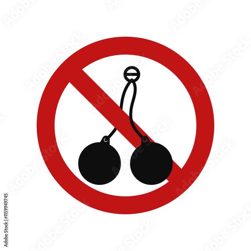 Lato lato children's toy ban sign. Prohibition signs for certain places such as schools, places of worship, hospitals and others.