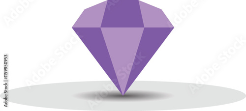 A purple diamond shape with a pointy top is displayed. The image is a close up of the diamond and the pointy top