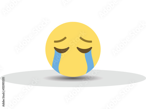 A crying yellow emoji conveys sadness and sorrow.