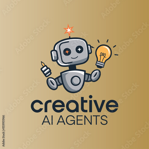 Vector Illustrated AI Agents Logo Template