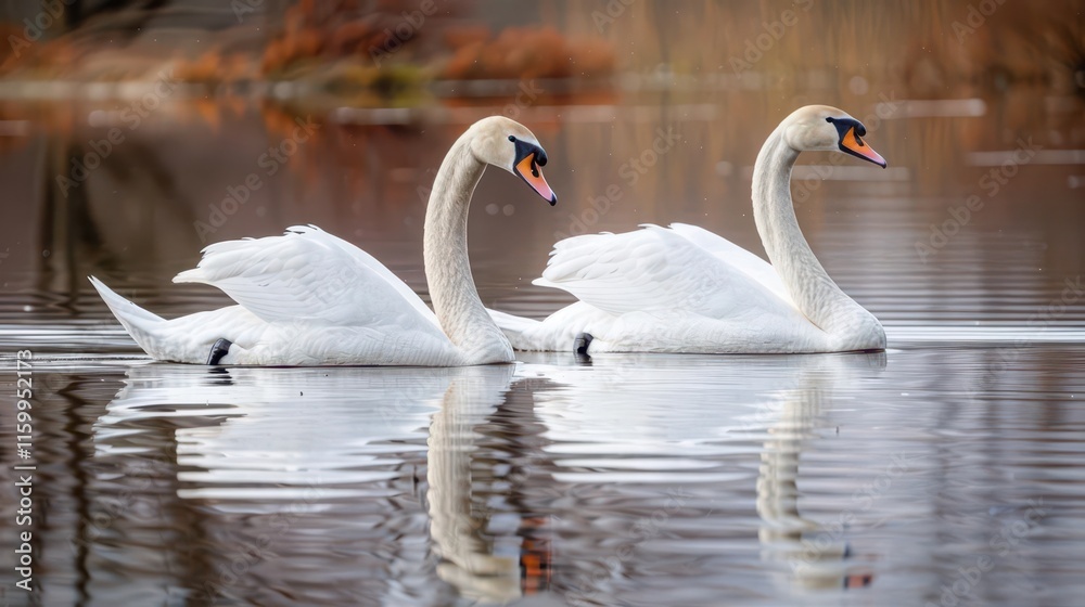 Fototapeta premium Graceful Serenity. Serene nature and bird beauty concept