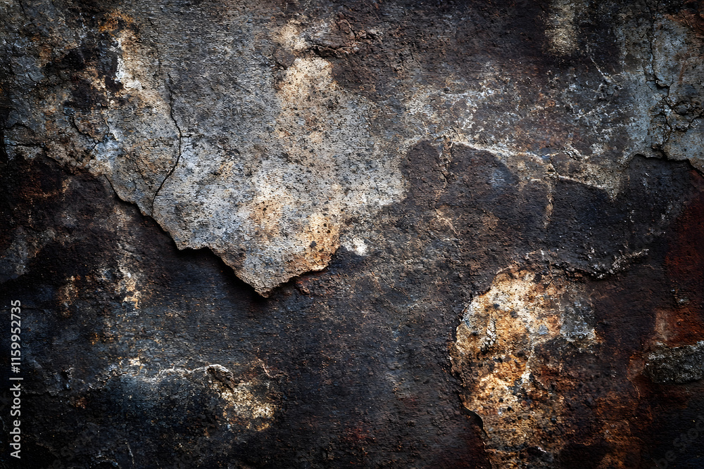 High-Detail Weathered Grunge Rusty Metal Texture Background : Generative AI