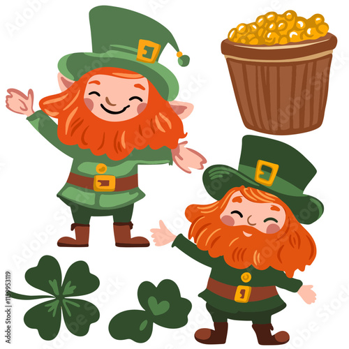 Vector illustration, St. Patrick's Day patterns and elements for decoration 