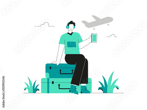 International migration. Migration illustration. Flat vector illustration