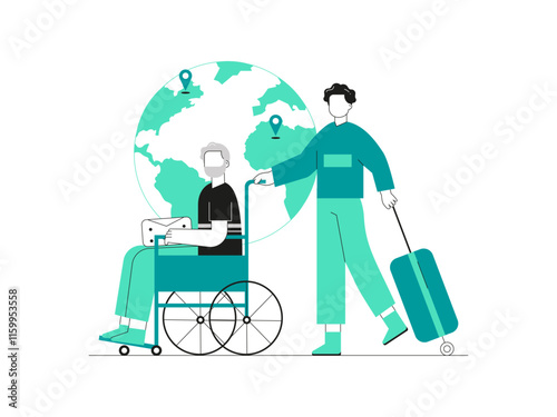 Temporary migration. Migration illustration. Flat vector illustration