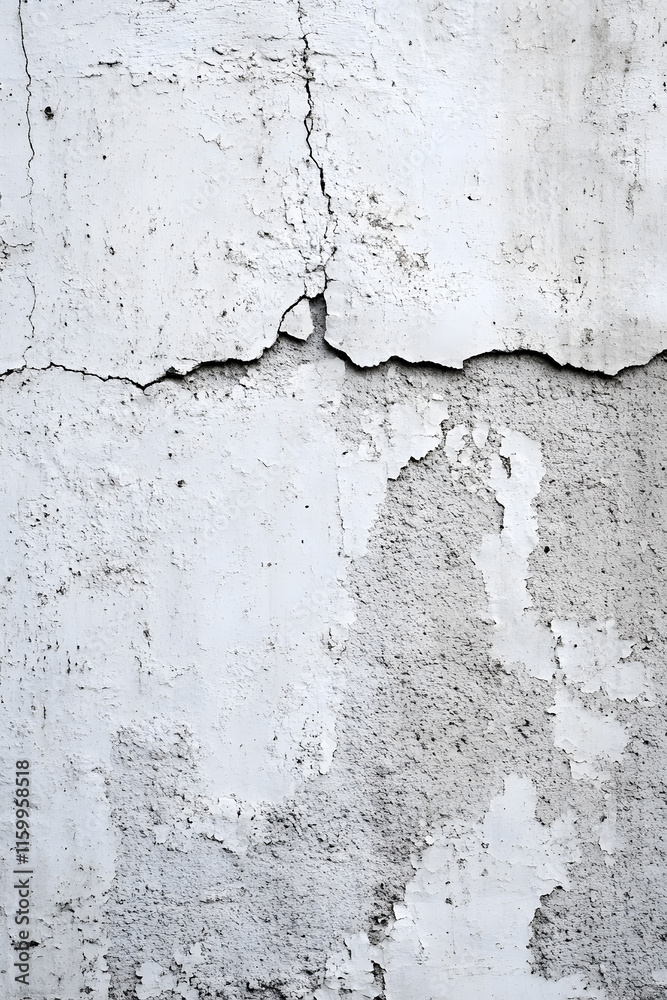 Obraz premium Cracked White Concrete Wall Texture Perfect for Background and Textural Projects : Generative AI