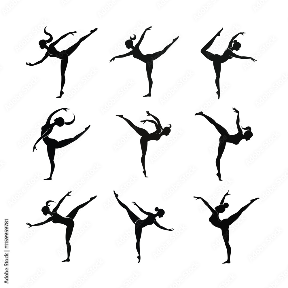 custom made wallpaper toronto digitalGraceful Female Gymnast in Handstand Split with Dynamic Movement and Elegant Lines