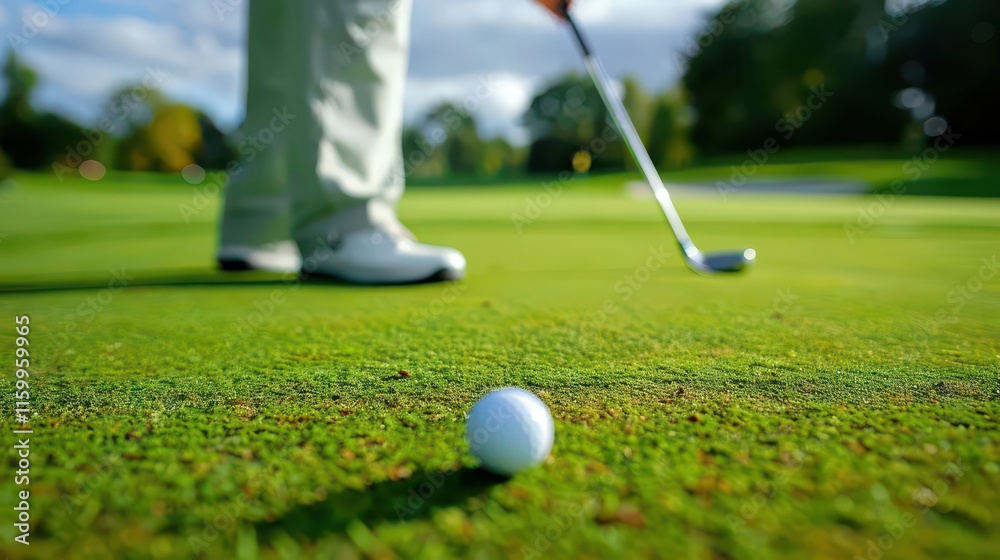 Obraz premium Harmony on the Green. A blend of nature and sport concept