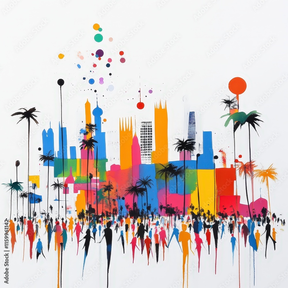 Obraz premium Cultural festivals, world celebration, white background