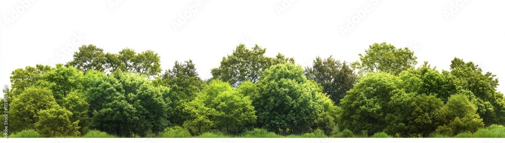 Lush green trees isolated on white background. (2) Lush green trees isolated on white background. (2)