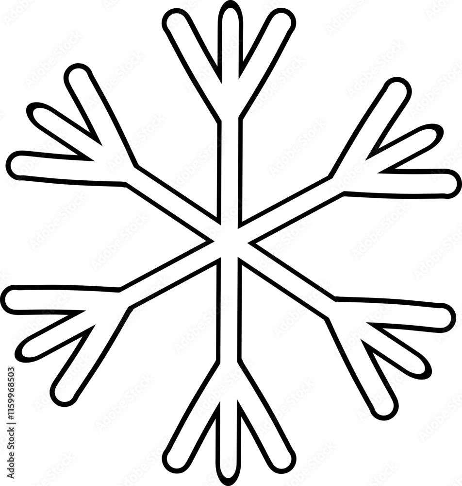 Obraz premium Winter heart snowflake Doodle Coloring Image