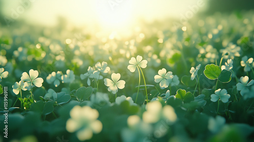 A four-leaf clover in the sun