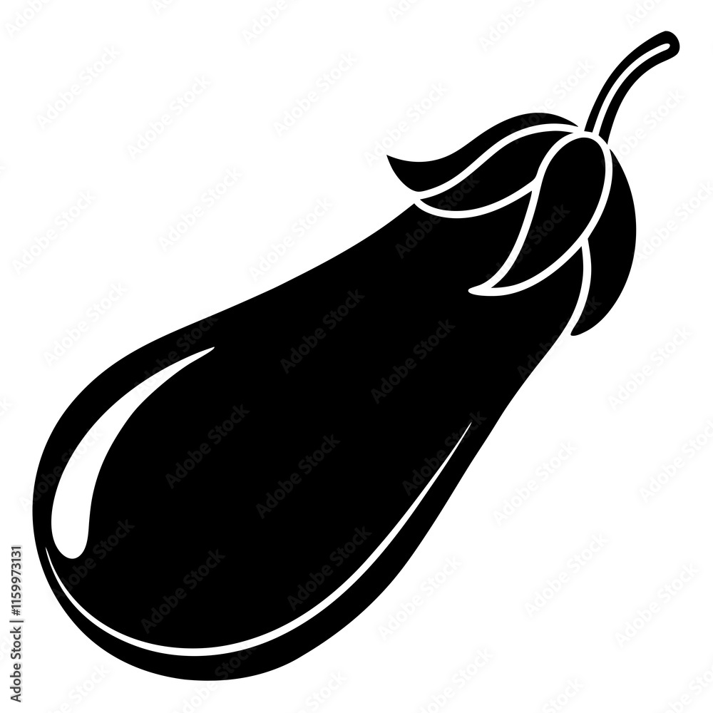 hand drawn vector illustration of an eggplant