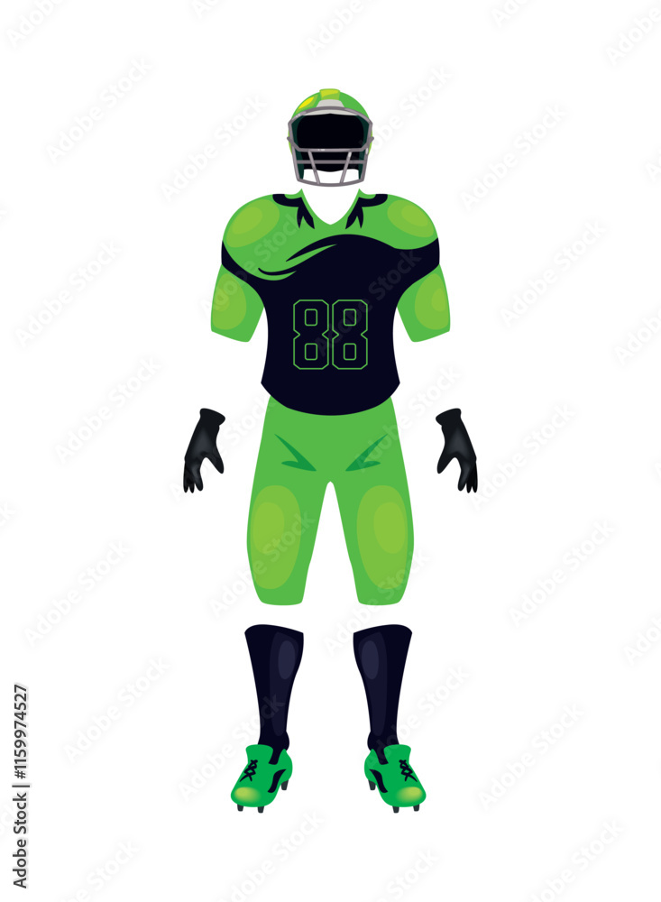green american football sport uniform