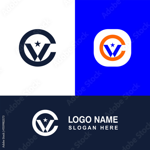 Logo template with CV letters. Free Download Logo template with CV letters. - GFXLoad