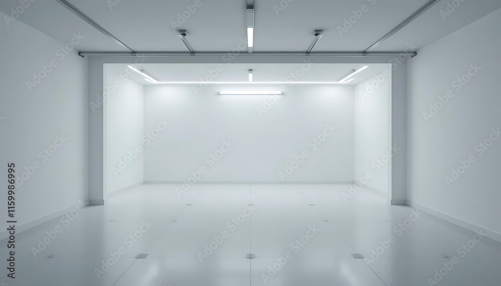 Empty Modern White Room Brightly Lit Clean Minimalist Design Empty Modern White Room Brightly Lit Clean Minimalist Design