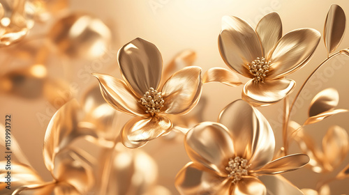 Landscape with gorgeous gold flowers