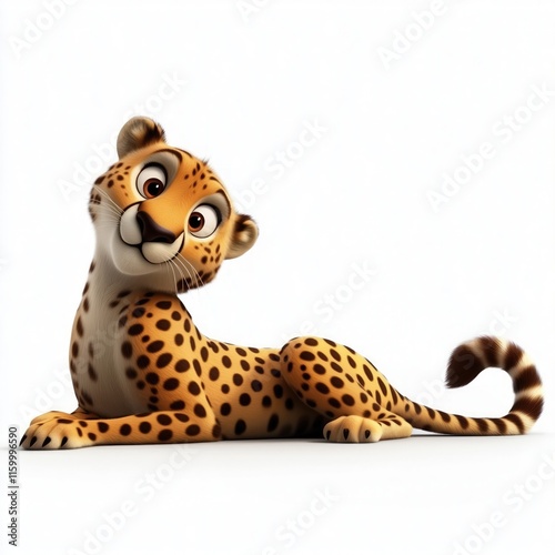 Cute cartoon cheetah facial expression