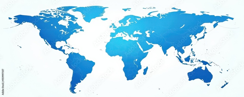 Obraz premium Clean blue and white vector world map illustration , clean, abstract