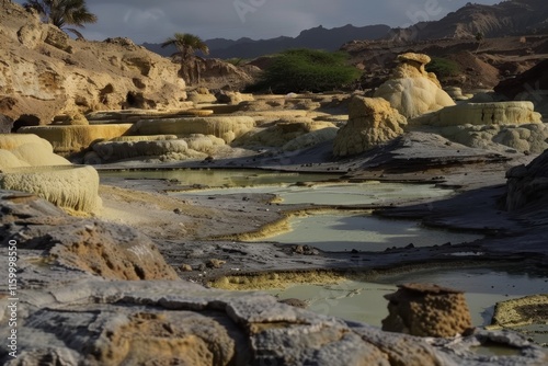 Exploring ethiopia s dallol  a stunning acid lake in an extreme geothermal desert caldera photo