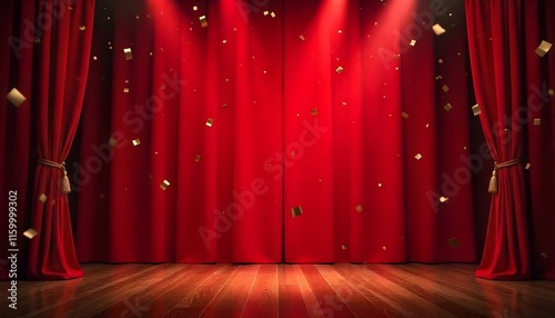 red stage curtains