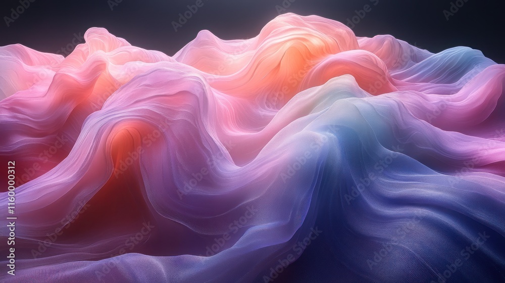 Obraz premium Abstract pastel fabric waves.