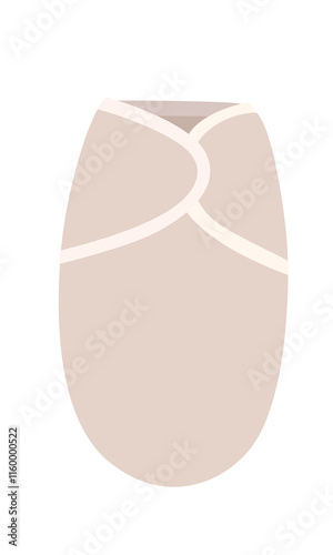 Baby swaddle vector illustration in cartoon style. Swaddle to wrap newborn baby for sleeping. Newborn sleeping wear flat vector isolated on white background. Baby shower, baby element.