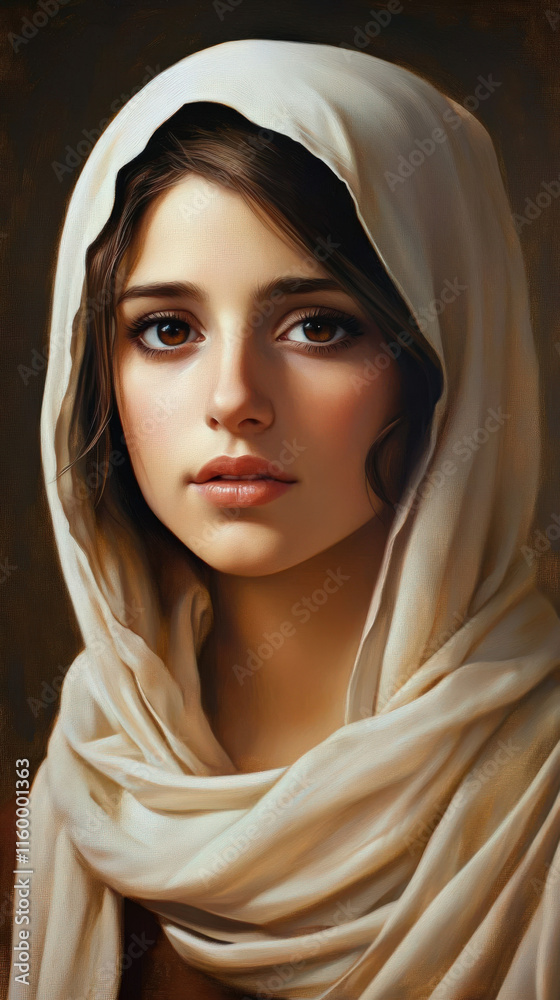 A young woman wearing a yellow headscarf A young woman wearing a yellow headscarf