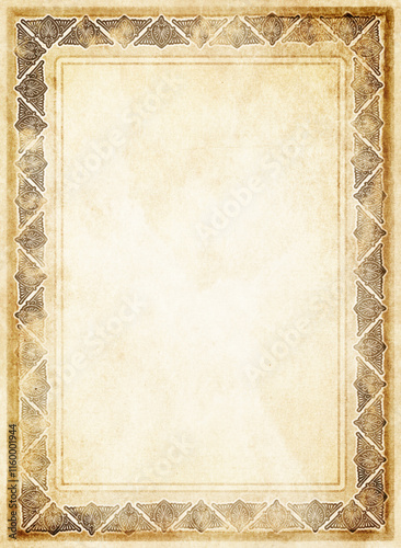 Grunge paper background with vintage border.