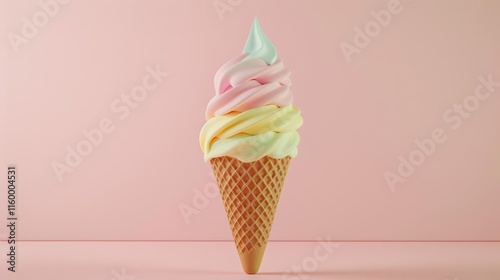 Delicious Summer Treats. A tempting array of ice cream cones and soft serve treats photo