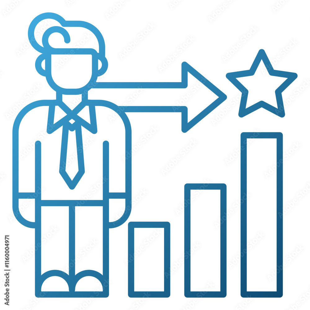 Career advancement style blue line gradation Career advancement style blue line gradation