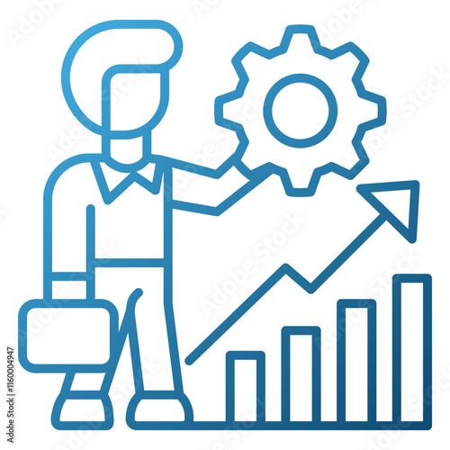 Career advancement style blue line gradation