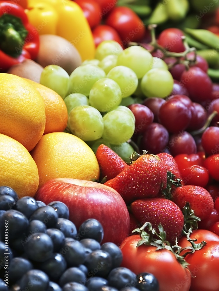 Vibrant Fresh Assorted Fruits Display in High Definition Photography for Healthy Living Visuals : Generative AI Vibrant Fresh Assorted Fruits Display in High Definition Photography for Healthy Living Visuals : Generative AI