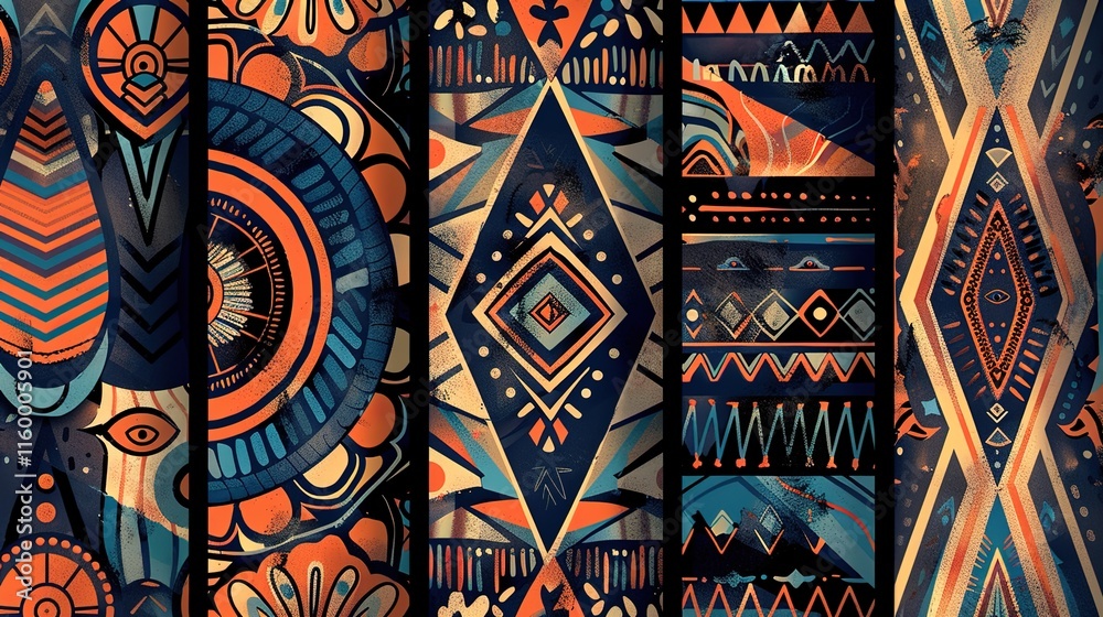 Fototapeta premium Tribal pattern wallpaper