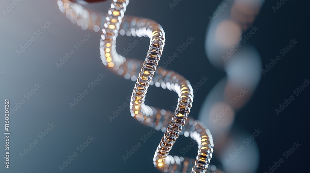 Fototapeta premium DNA Helix Structure Laboratory Scientific Illustration Microscopic View Molecular Biology Concept