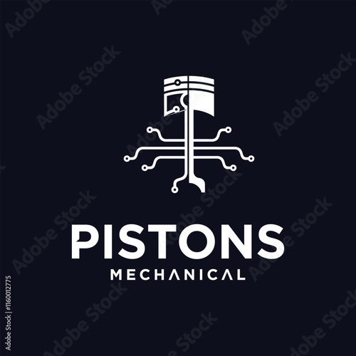 Piston technology logo, piston technology logo symbol, piston engine maintenance, piston spare parts