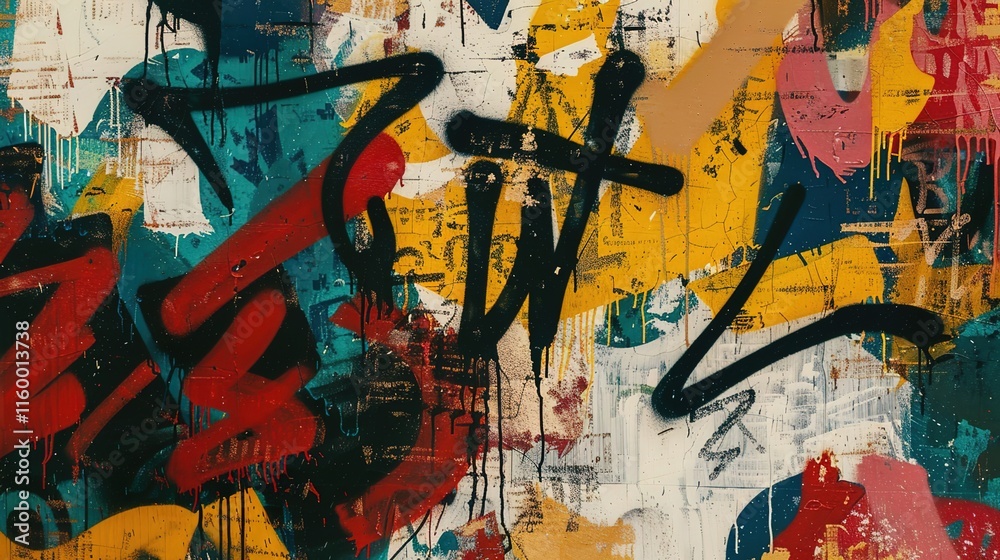 Fototapeta premium Urban Graffiti pattern wallpaper